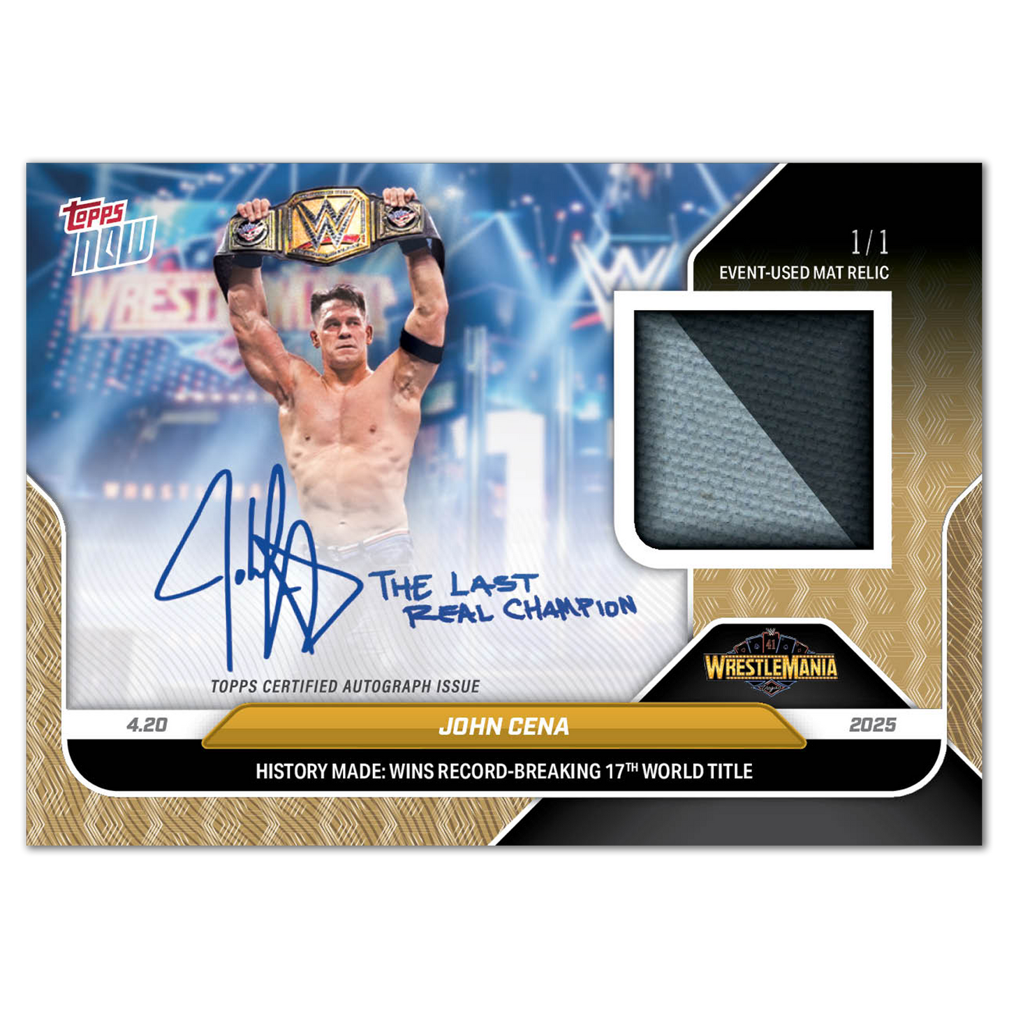 John Cena - 2025 WWE Topps NOW® - Card 46 - LOOK FOR RELICS AND AUTO-RELIC